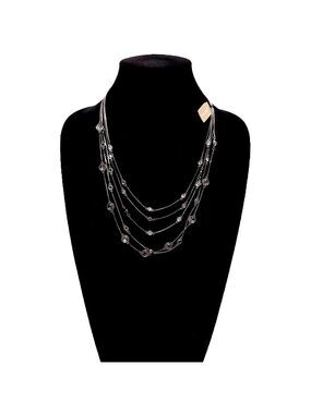CHICO’s | Black Layered Crystal Chain Necklace | NWT